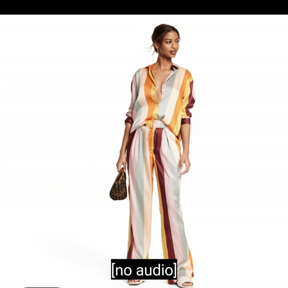 Fe Noel - Mixed Vertical Striped Print Long Sleeve Button Down Shirt - Picture 3 of 3